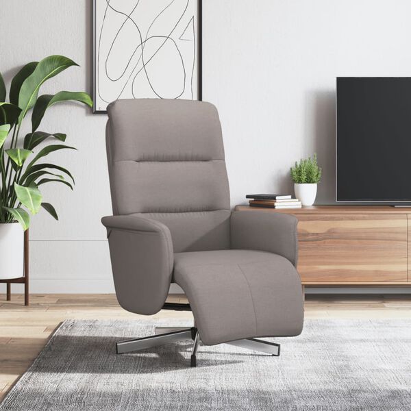 vidaXL Fauteuil inclinable avec repose-pieds taupe tissu