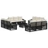 vidaXL Ensemble de canap&eacute; de jardin 13 pc Noir polyrotin