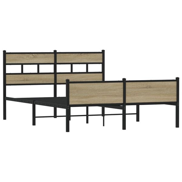 vidaXL Cadre de lit sans matelas ch&ecirc;ne sonoma 137x190 cm