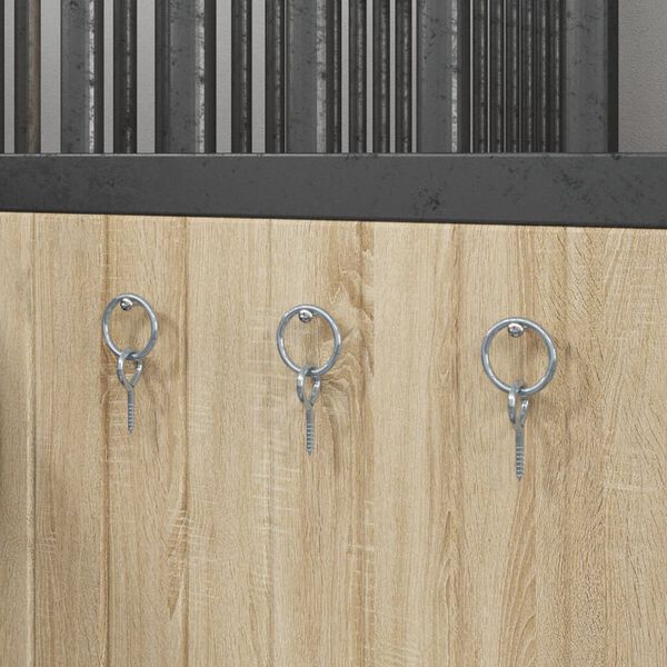 vidaXL Anneaux d'attelage avec vis &agrave; &oelig;il 3 pcs argent&eacute; acier