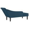 vidaXL Chaise longue avec coussins bleu velours