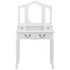 vidaXL Ensemble de coiffeuse avec tabouret Blanc 80x69x141cm Paulownia