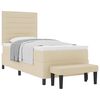 vidaXL Lit &agrave; ressorts avec coussin Cr&egrave;me 100 x 200 cm tissu