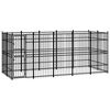 vidaXL Chenil d'ext&eacute;rieur pour chiens Acier 9,22 m&sup2;