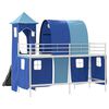 vidaXL Lit mezzanine pour enfants Blanc et Bleu 74,5 x 190 cm M&eacute;tал