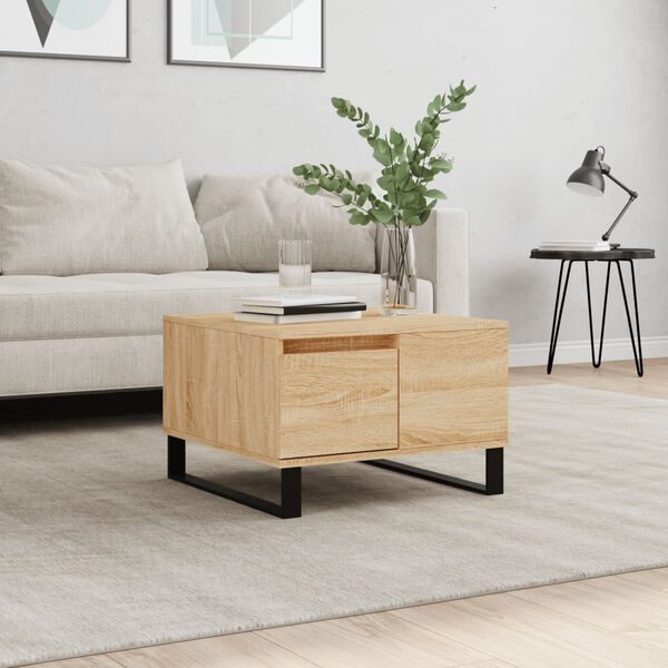 vidaXL Table basse ch&ecirc;ne sonoma 55x55x36,5 cm bois d'ing&eacute;nierie