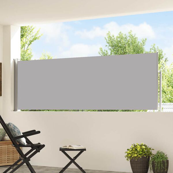 vidaXL Auvent lat&eacute;ral r&eacute;tractable de patio 100x500 cm Gris