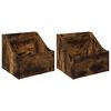 vidaXL Bo&icirc;te &agrave; disques LP 2 pc Ch&ecirc;ne fum&eacute; 37 x 33 x 32 cm