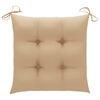 vidaXL Chaises de jardin avec coussins beige lot de 8 Bois teck massif