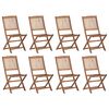 vidaXL Chaises pliables d'ext&eacute;rieur et coussins lot de 8 Bois d'acacia