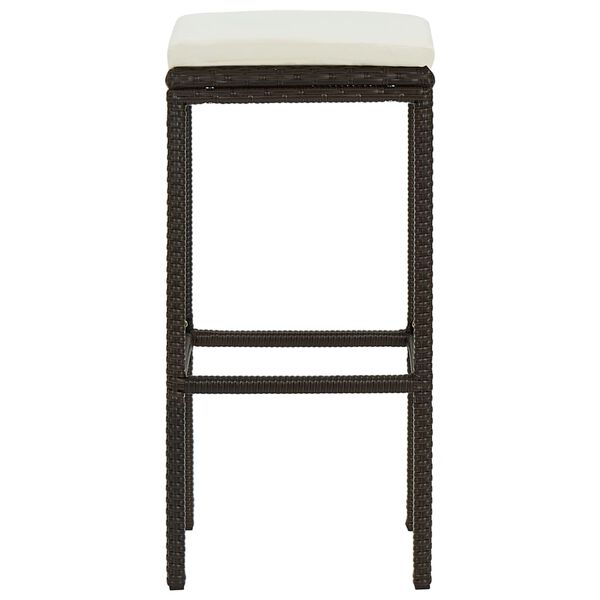 vidaXL Tabourets de bar avec coussins lot de 6 marron résine tressée