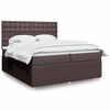 vidaXL Sommier &agrave; lattes de lit avec matelas Marron fonc&eacute; 200x200 cm