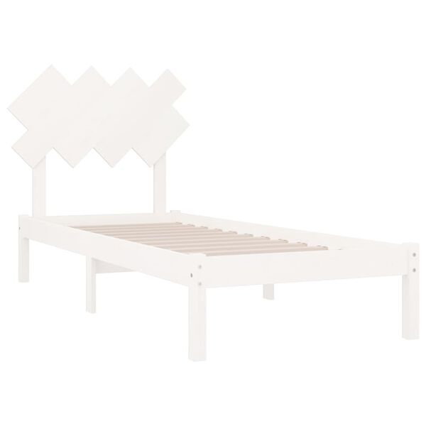 vidaXL Cadre de lit sans matelas blanc 90x200 cm bois massif