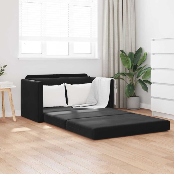 vidaXL Canap&eacute;-Lit 110cm Noir Velours