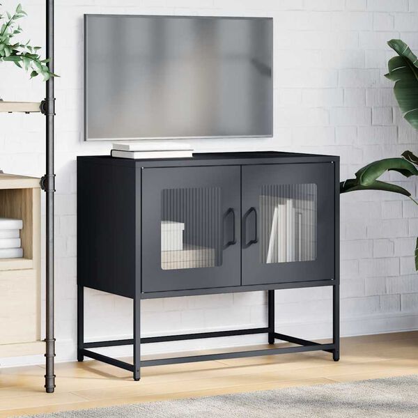 vidaXL Meuble TV anthracite 68x39x60,5 cm acier lamin&eacute; &agrave; froid
