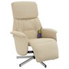 vidaXL Fauteuil inclinable de massage avec repose-pieds cr&egrave;me tissu