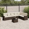vidaXL Salon de jardin 8 pcs avec coussins marron r&eacute;sine tress&eacute;e