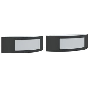 vidaXL Appliques murales d'ext&eacute;rieur 2 pcs noir acier inoxydable