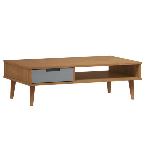 vidaXL Table basse MOLDE Marron 100x55x31 cm Bois de pin massif