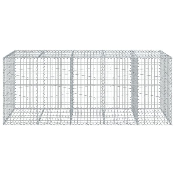 vidaXL Panier gabion avec couvercle 250x100x100 cm fer galvanisé