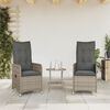 vidaXL Chaises inclinables de jardin lot de 2 et table r&eacute;sine tress&eacute;e