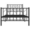 vidaXL Cadre de lit métal sans matelas avec pied de lit noir 90x190 cm