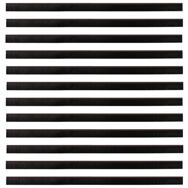 vidaXL Brosses de porte adh&eacute;sives 12 pcs Marron 100 cm