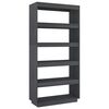 vidaXL Biblioth&egrave;que/S&eacute;parateur de pi&egrave;ce Gris 80x35x167 cm Pin massif