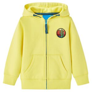 Sweat-shirt &agrave; capuche et fermeture &eacute;clair pour enfants jaune clair 92