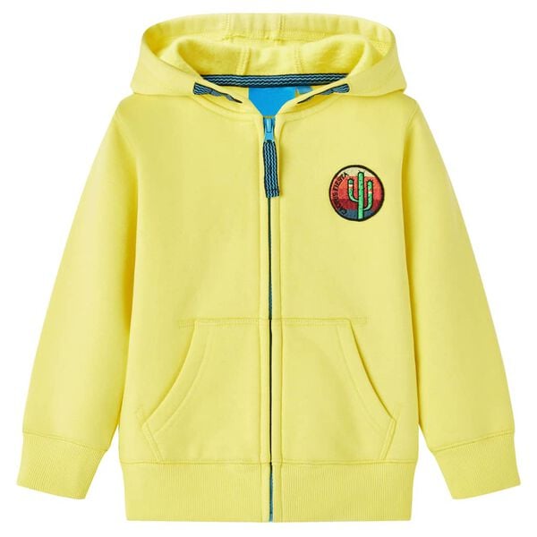 Sweat-shirt à capuche et fermeture éclair pour enfants jaune clair 92