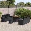 vidaXL Ensemble de canap&eacute; de jardin 9 pcs Noir polyrotin