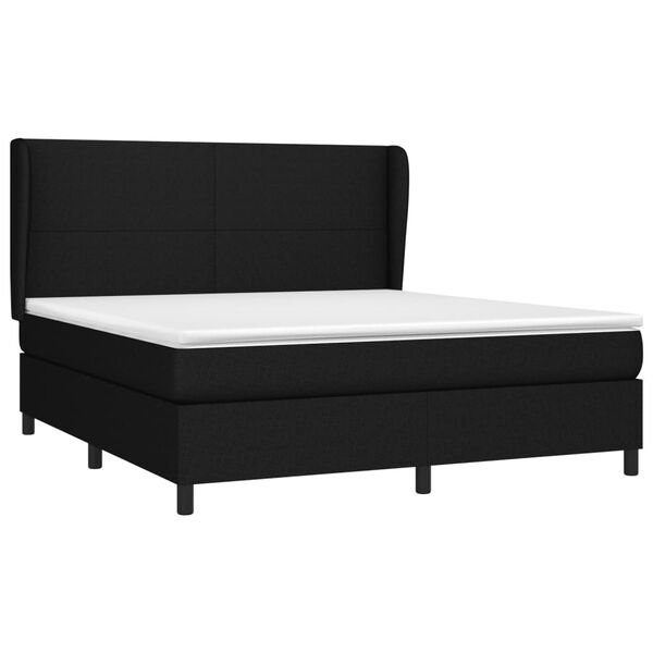 vidaXL Sommier &agrave; lattes de lit avec matelas Noir 180x200 cm Tissu