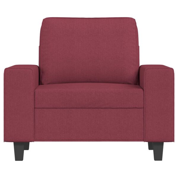 vidaXL Fauteuil avec repose-pied Rouge bordeaux 60 cm Tissu