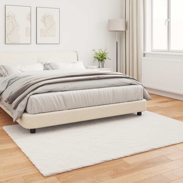 vidaXL Tapis en Fourrure Synth&eacute;tique de Lapin Olite Cr&egrave;me 140 x 200 cm