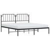 vidaXL Cadre de lit métal sans matelas avec tête de lit noir 183x213cm