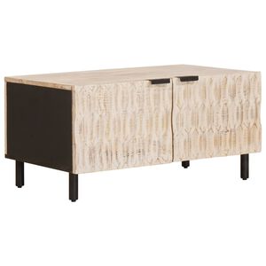 vidaXL Table basse Blanc 80 x 50 x 40 cm Bois de mangue massif