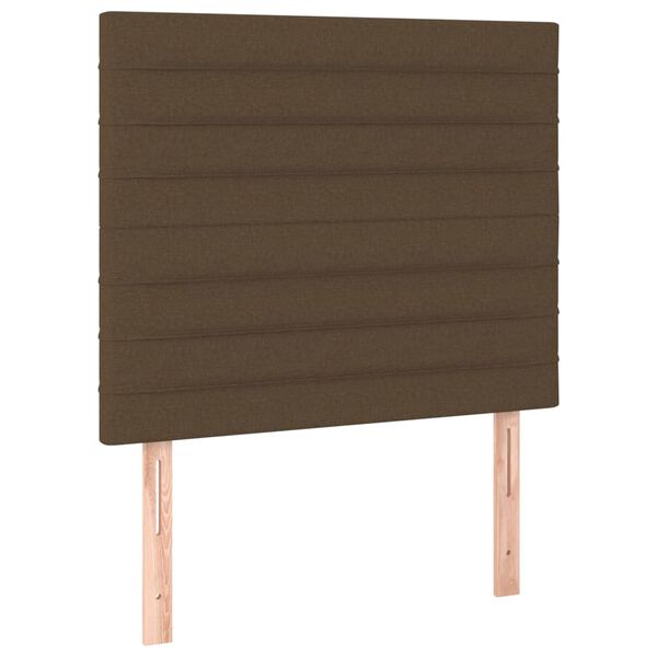 vidaXL T&ecirc;te de lit &agrave; LED Marron fonc&eacute; 90x5x118/128 cm Tissu