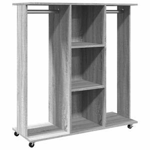 vidaXL Garde-robe avec roues sonoma gris 102x38x110 cm bois ing&eacute;nierie