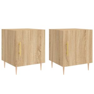 vidaXL Tables de chevet 2 pcs ch&ecirc;ne sonoma 40x40x50 cm bois ing&eacute;nierie
