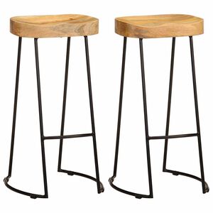 vidaXL Tabourets de bar lot de 2 bois de manguier massif