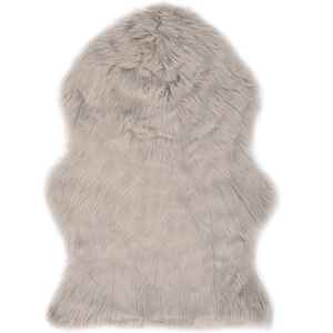 vidaXL Tapis 60 x 90 cm Peau de mouton synth&eacute;tique Gris clair