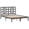 vidaXL Cadre de lit Gris Bois massif 140x200 cm