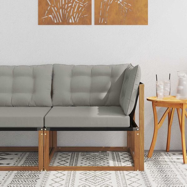 vidaXL Canap&eacute; d'angle ext&eacute;rieur Bois d'Acacia Massif Naturel