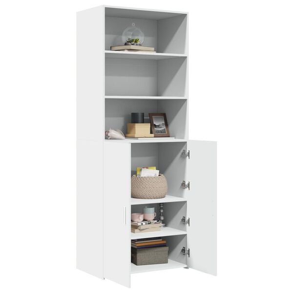 vidaXL Buffet haut blanc 70x42,5x185 cm bois d'ing&eacute;nierie