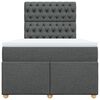 vidaXL Sommier à lattes de lit avec matelas Gris foncé 120x200cm Tissu