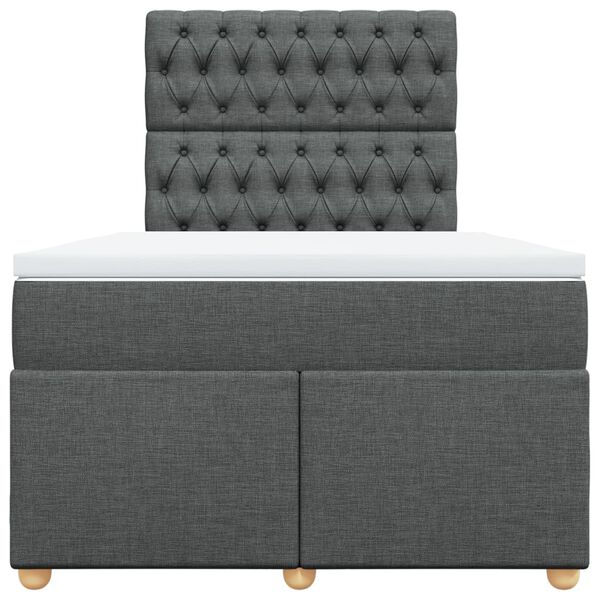 vidaXL Sommier à lattes de lit avec matelas Gris foncé 120x200cm Tissu