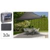 ProGarden Toile d'ombrage carr&eacute;e Gris fonc&eacute; 3x3 m