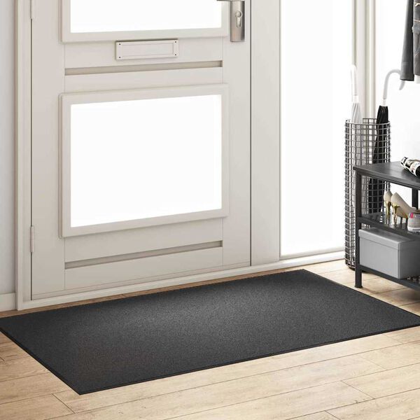 vidaXL Tapis d'entrée Autre Anthracite et noir 90 x 150 cm