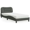 vidaXL Lit avec matelas Hvar gris fonc&eacute; 80x200 cm tissu
