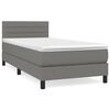 vidaXL Sommier &agrave; lattes de lit avec matelas Gris fonc&eacute; 80x200 cm Tissu
